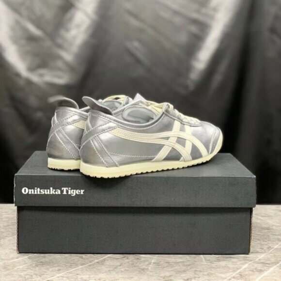 Onitsuka Tiger by Asics Silver and Cream Sneakers - Picture 2 of 6